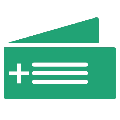 A green icon representing recurring pay and deductions, showing a stylized paystub with a plus sign and lines.